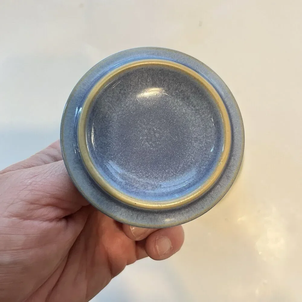 Denby Juice Apple Berry Lidded Sugar Bowl Hard to Find Green Blue Knob